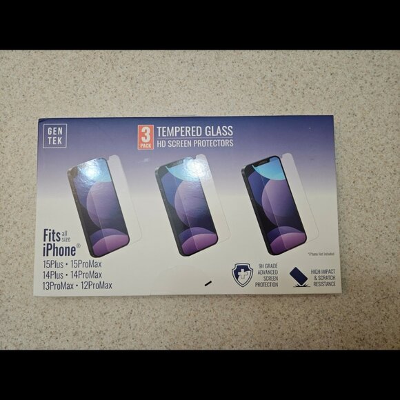 Gen Tek 3 Pack Tempered Glass HD Screen Protectors for iPhone - Picture 1 of 4